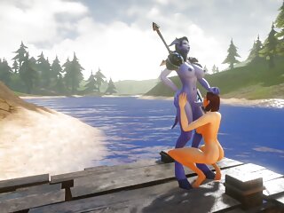 Futa Draenei Fucks A Girl's Ass Next To A Lake: Warcraft Porn Parody free video