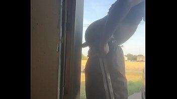 Ebony Bubble Black Butt With Cucumber Outside Watching Trash free video