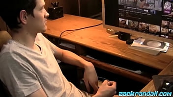 Young Twink Jerks Off His Dick And Cums While Watching Porn free video