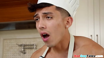 Latin Stud Bareback Banged In The Kitchen After Cocksucking free video