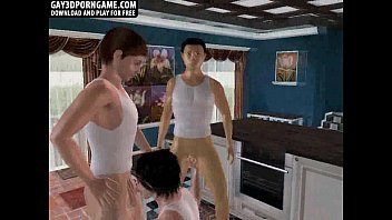 3D Cartoon Hunk Gets Double Teamed In The Kitchen free video