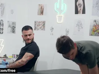 Skinny Twink Lev Ivankov Gets His Asshole Drilled By His Super Sexy Tattoo Artist Fly Tatem - Bromo free video