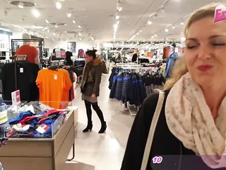 Threesome Cum Walk In Shopping Center After Changing Room free video